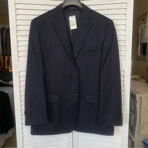 $450 Ralph Lauren Navy pinstripe 3 piece Suit NWT